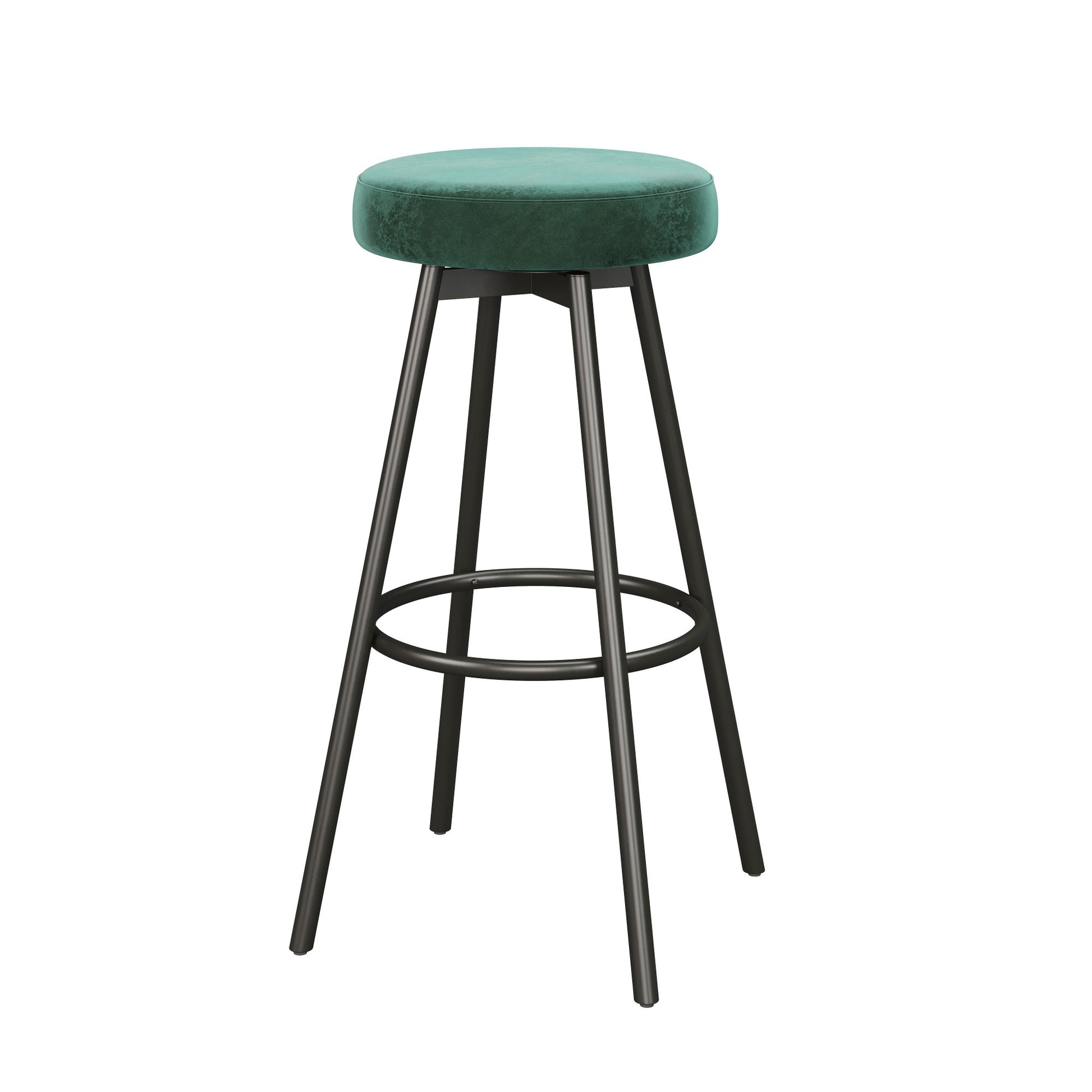 Modern Glam Upholstered Faux Velvet Bar Stool Emerald Emerald Mdf Polyester