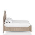 Queen Panel Bed In Sand Finish With Transitional Casual Design Queen Sand Solid Wood Mdf