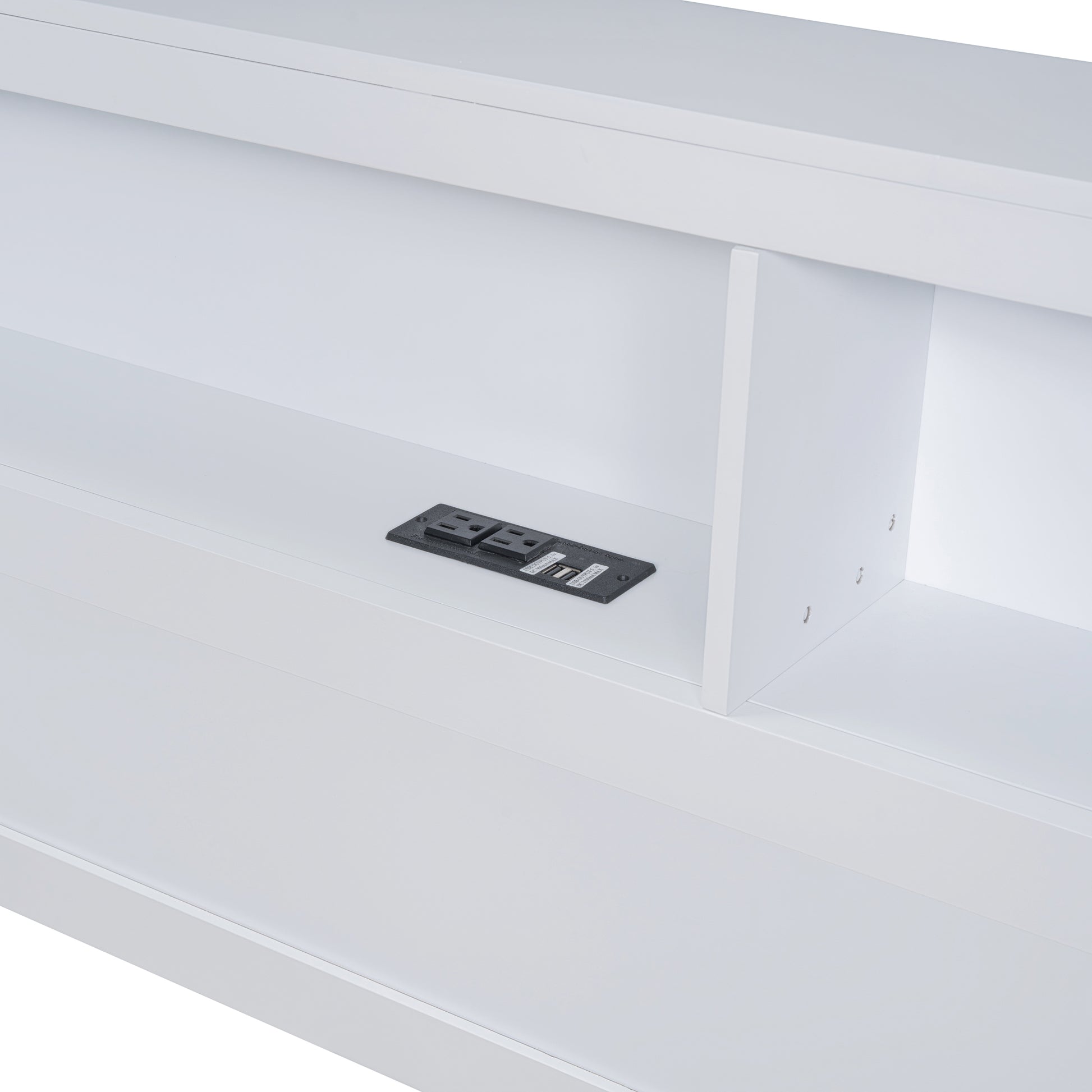 Wooden Full Size Daybed With 2 Drawers, Daybed With Storage Shelf And Usb Charging Ports,White Full White Wood