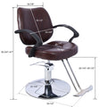 Hair Salon Chair Styling Heavy Duty Hydraulic Pump Barber Chair Beauty Shampoo Barbering Chair For Hair Stylist Women Man,With Barber Cape Brown Brown Pu