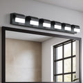 Modern Bathroom Vanity Lighting 6 Light Led Vanity Lights Over Mirror Bath Wall Lighting Black Acrylic,Iron