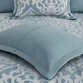 8 Piece Jacquard Comforter Set Aqua Silver King King Aqua Silver Polyester