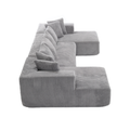 Arrived 131'' Modular Sectional Couch, U Shaped Sofachaise Lounge, Striped Fabric,Upholstered 4 Seater Couch For Living Room, Bedroom, Free Combination Sofa Corduroy , Gray Gray Polyester Primary Living Space Soft Modern Square Arms Foam Upholstered 4