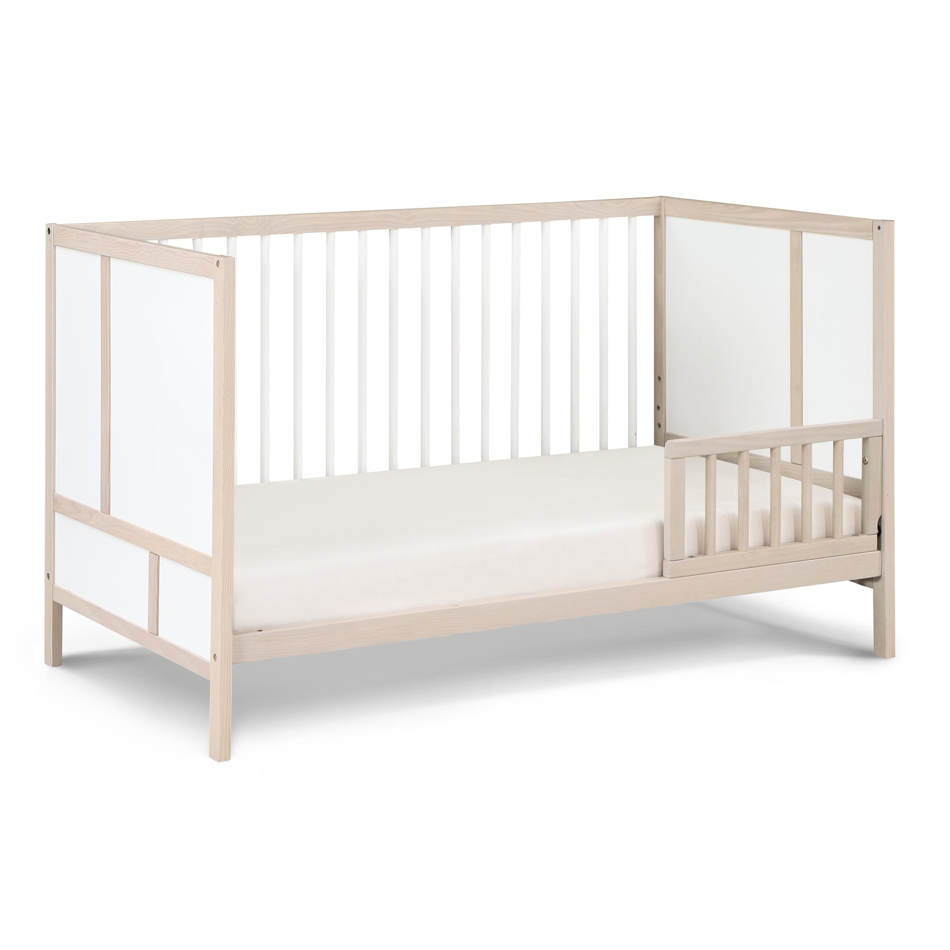 Pixie Finn 3 In 1 Crib In Washed Natural White Natural White Wood