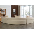 Arrived Oversized Combination Sofa,Curved Sofa,Upholstered 4 Seater Couch For Living Room, Modern Modular 3 Piece Free Combination, Semicircular Modular Sofaboucle, Khaki Khaki Polyester Primary Living Space Soft Tight Back Modern Square Arms Foam