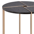 Black And Champagne Round End Table Black Primary Living Space Rectangular Wood Metal Sled
