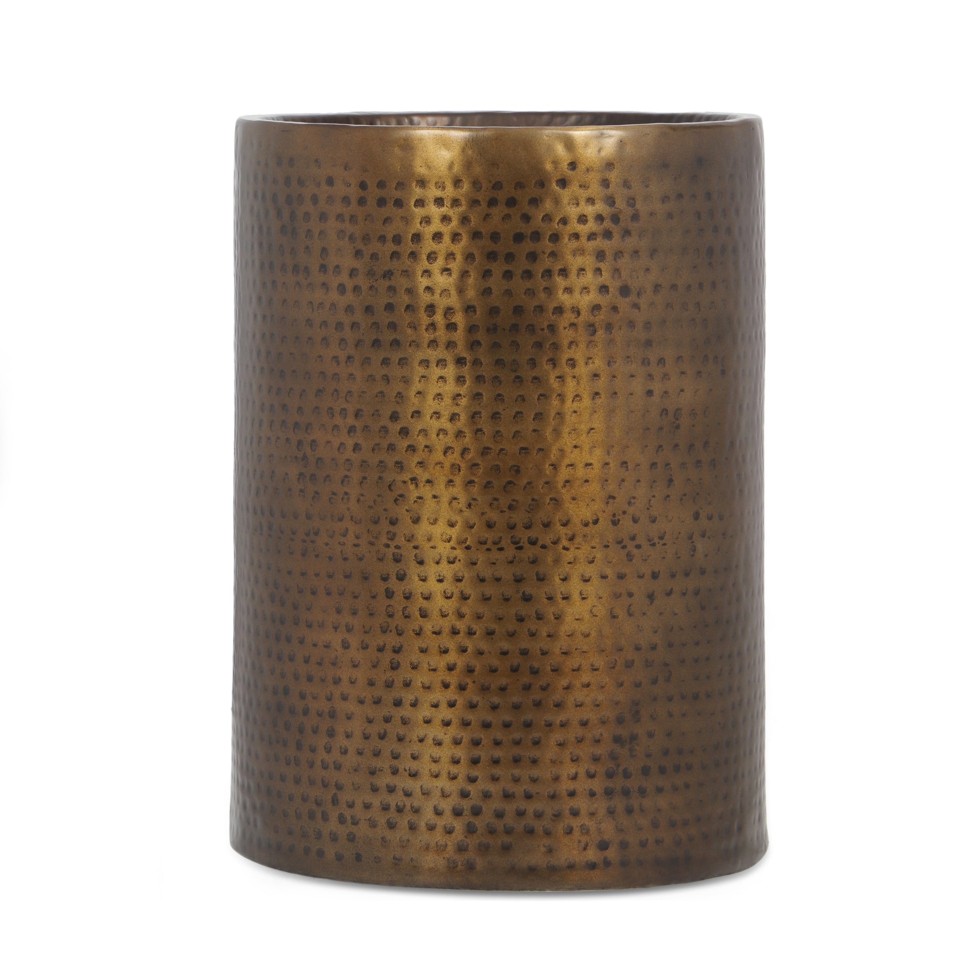 Drum Side Table Antique Brass Aluminium