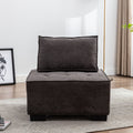 Coolmore Modern Upholstered Chair Leisure Sofa Lazy Sofa Plastic Legs And Pillow Removable Armless Accent Chair For Living Room,Bedroom,Office Grey Linen Grey Foam Linen