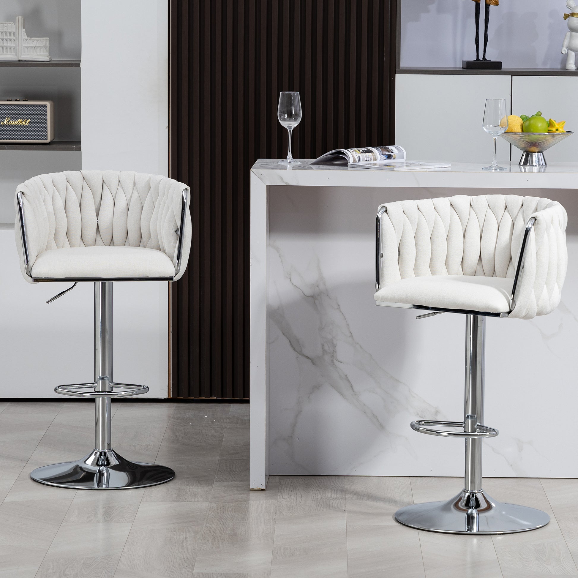 Swivel Bar Chairs White Counter Top Stools 26