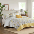 5 Piece Seersucker Comforter Set With Throw Pillows Yellow King Cal King King Yellow Polyester