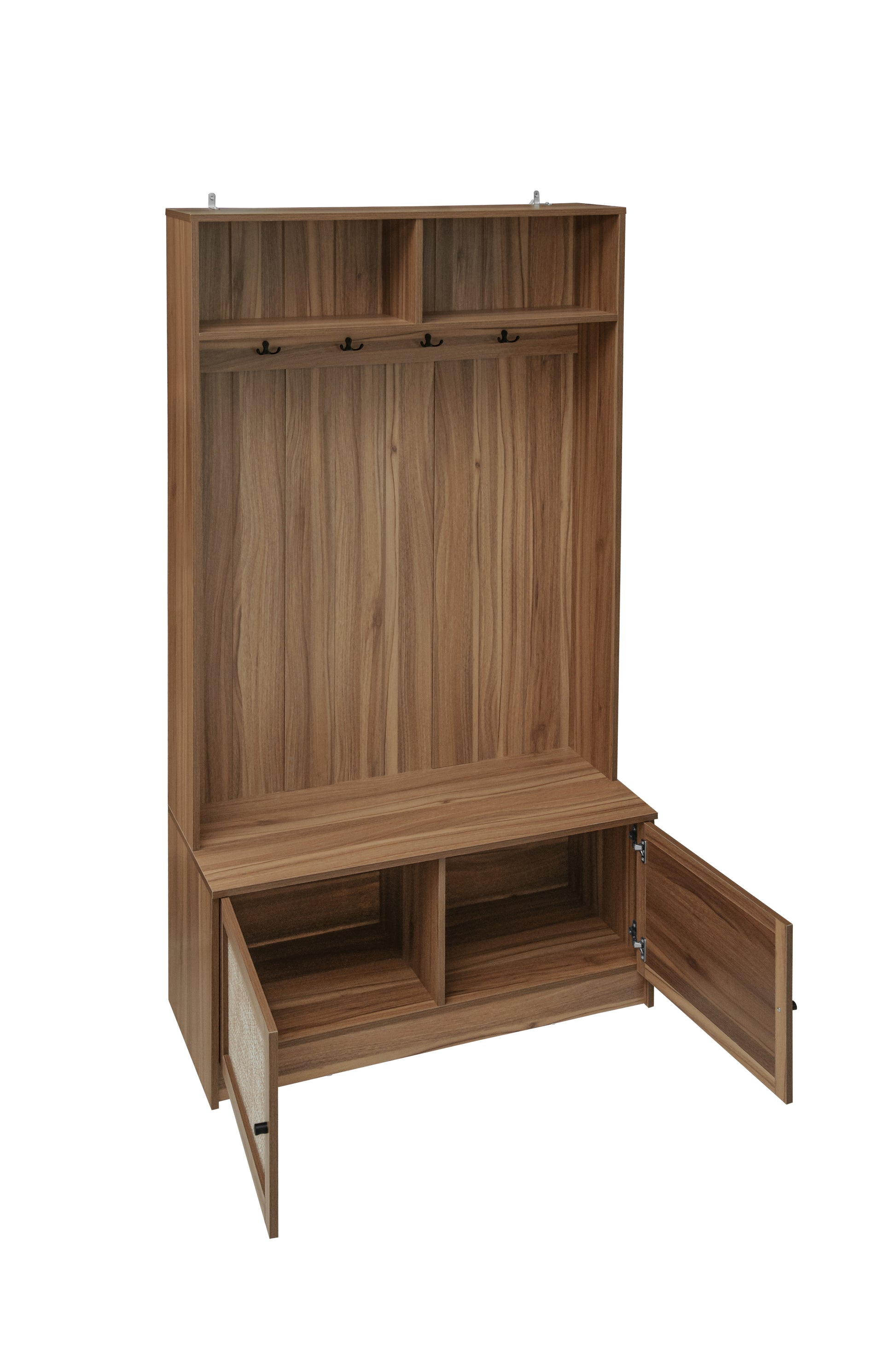 Closet, Suitable For Living Room, Entryway, Bedroom Walnut Mdf