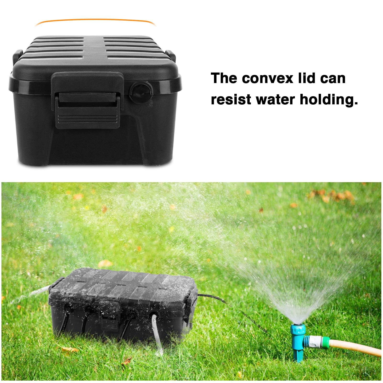 Large Outdoor Electrical Box 12.5 X 8.5 X 5 Inch , Ip54 Waterproof Extension Cord Cover Weatherproof, Protect Outlet, Plug, Socket, Timer, Power Strip, Holiday Light Decoration, Black Black Polypropylene