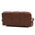 Royce Power Headrest Zero Gravity Reclining Sofa Brown Genuine Leather Wood Primary Living Space Medium Firm Tight Back Mid Century Modern Eucalyptus Rolled Arms Memory Foam Leather 3 Seat