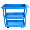 Tool Cart On Wheels, 3 Tier Rolling Mechanic Tool Cart, Heavy Duty Steel Utility Cart W Lockable Wheels, 450 Lbs Capacity Industrial Service Cart For Garage, Warehouse, Workshop Blue Blue Abs Steel