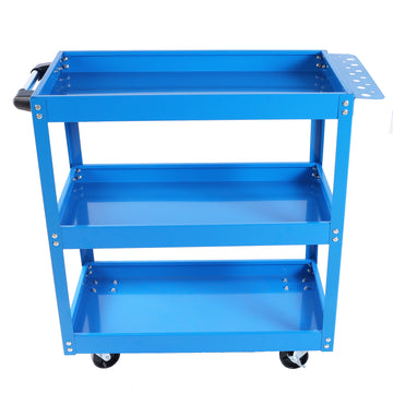 Tool Cart On Wheels, 3 Tier Rolling Mechanic Tool Cart, Heavy Duty Steel Utility Cart W Lockable Wheels, 450 Lbs Capacity Industrial Service Cart For Garage, Warehouse, Workshop Blue Blue Abs Steel