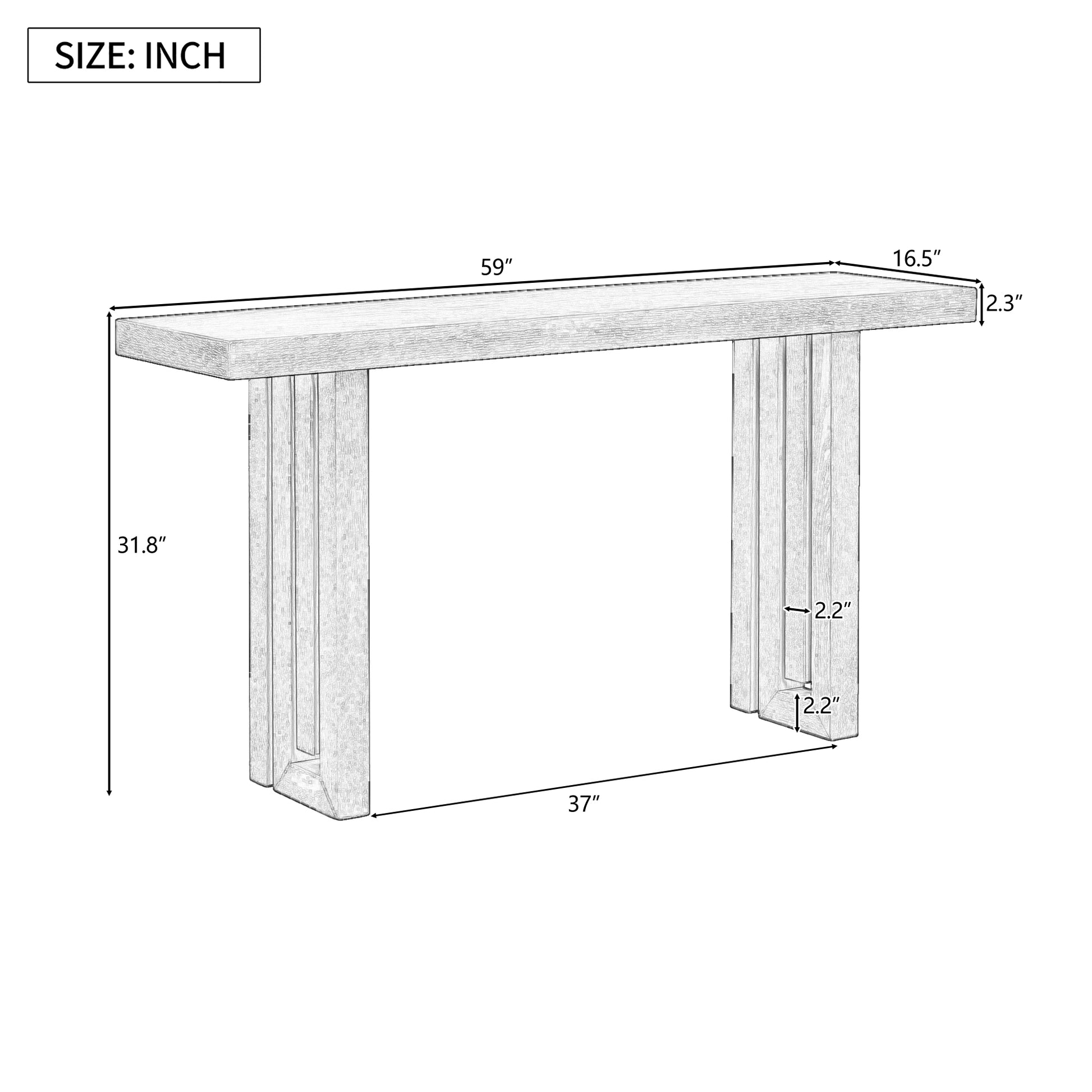 Uniquely Designed Oak Veneer Console Table With Distinctive Side Shapes, Suitable For Entryway, Hallway, Living Room, Foyer, Corridor Black Mdf