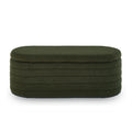 Modern Oval Storage Ottoman Bench, Upholstered Boucle Teddy Fabric End Of Bed Bench With Storage, End Of Bed Stool With Safety Hinge For Bedroom, Living Room, Entryway, Dark Green Dark Green Primary Living Space Oval Black American