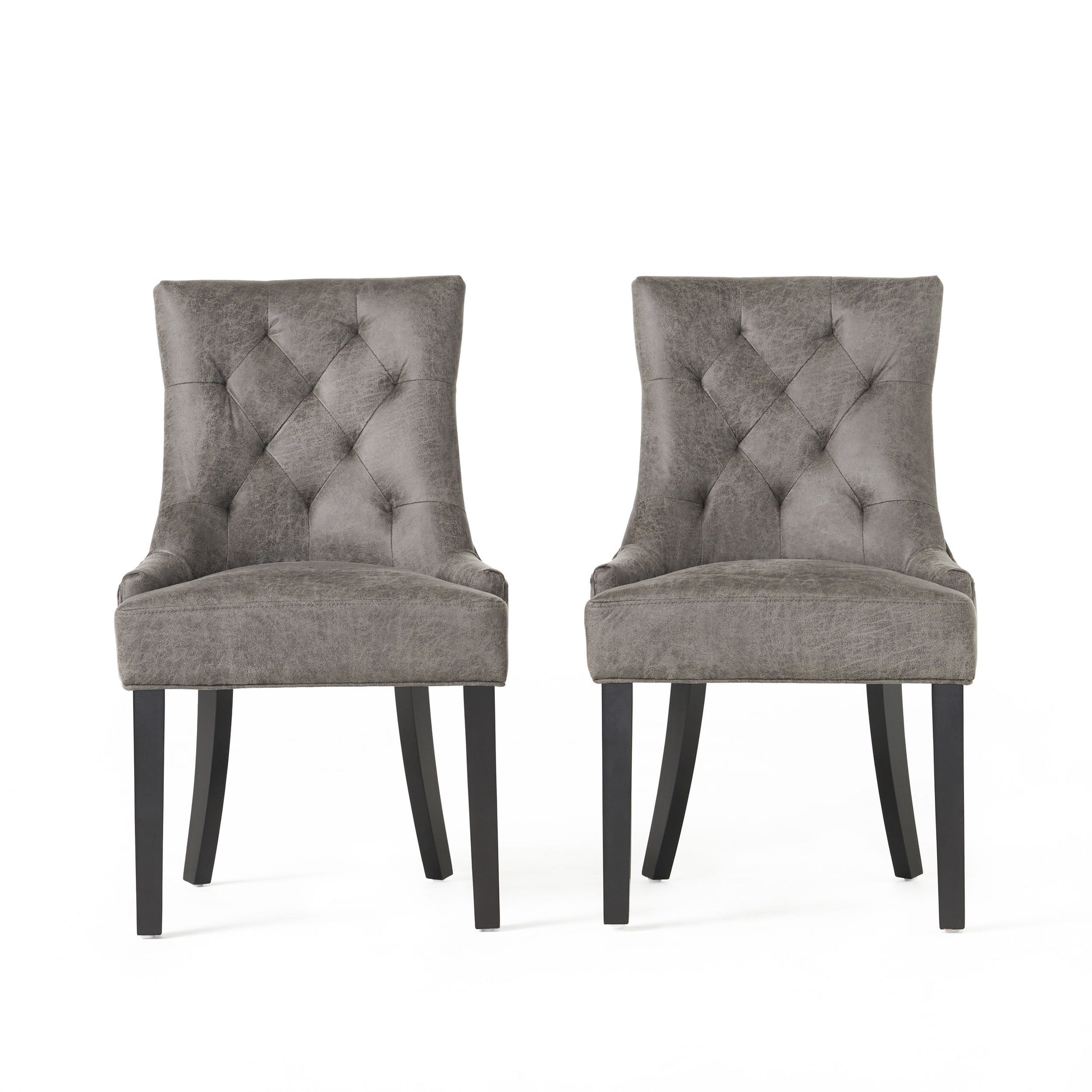 Cheney Dining Chair Kd Mp2 Set Of 2 Slate Microfiber