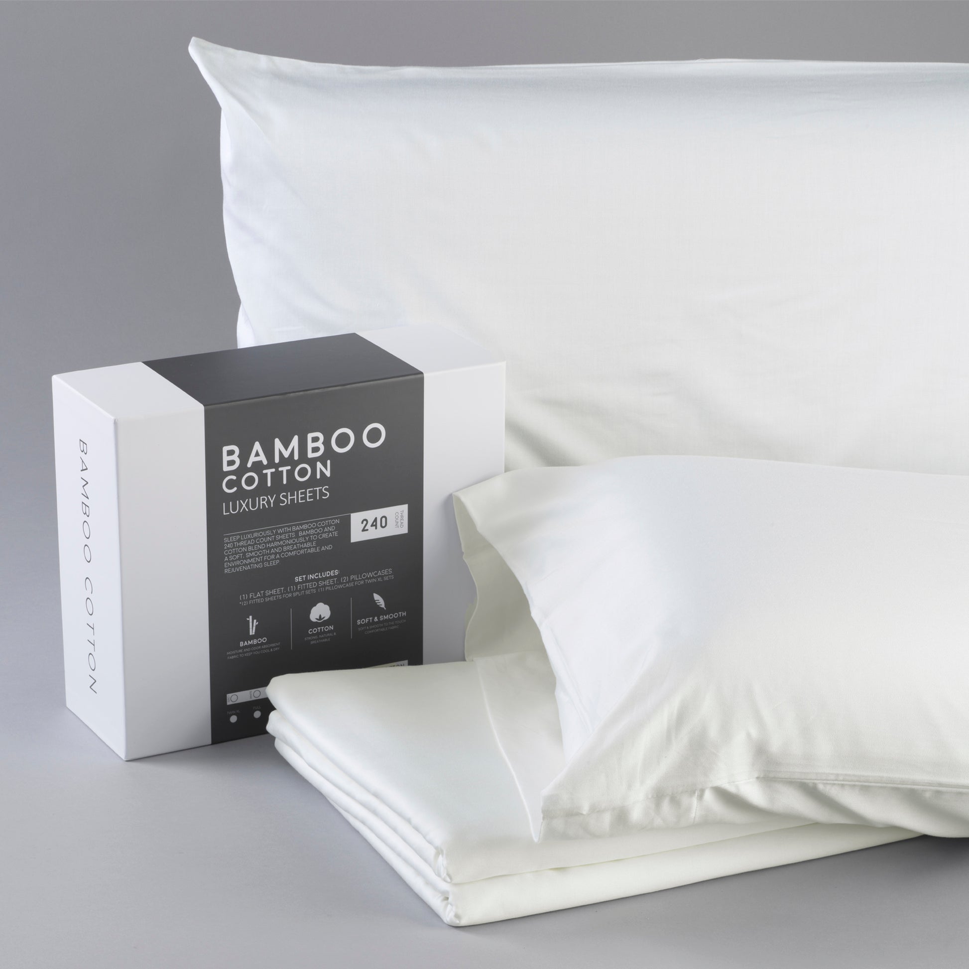 Bamboo Cotton Sheets Soft And Smooth With Viscose From Bamboo Ivory King Split Head Ivory Cotton