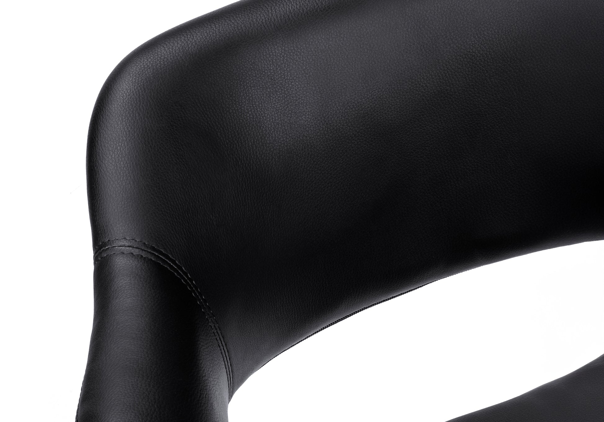 Office Chair, Adjustable Height, Swivel, Ergonomic, Armrests, Computer Desk, Work, Black Leather Look, Chrome Metal, Contemporary, Modern Black Foam Faux Leather