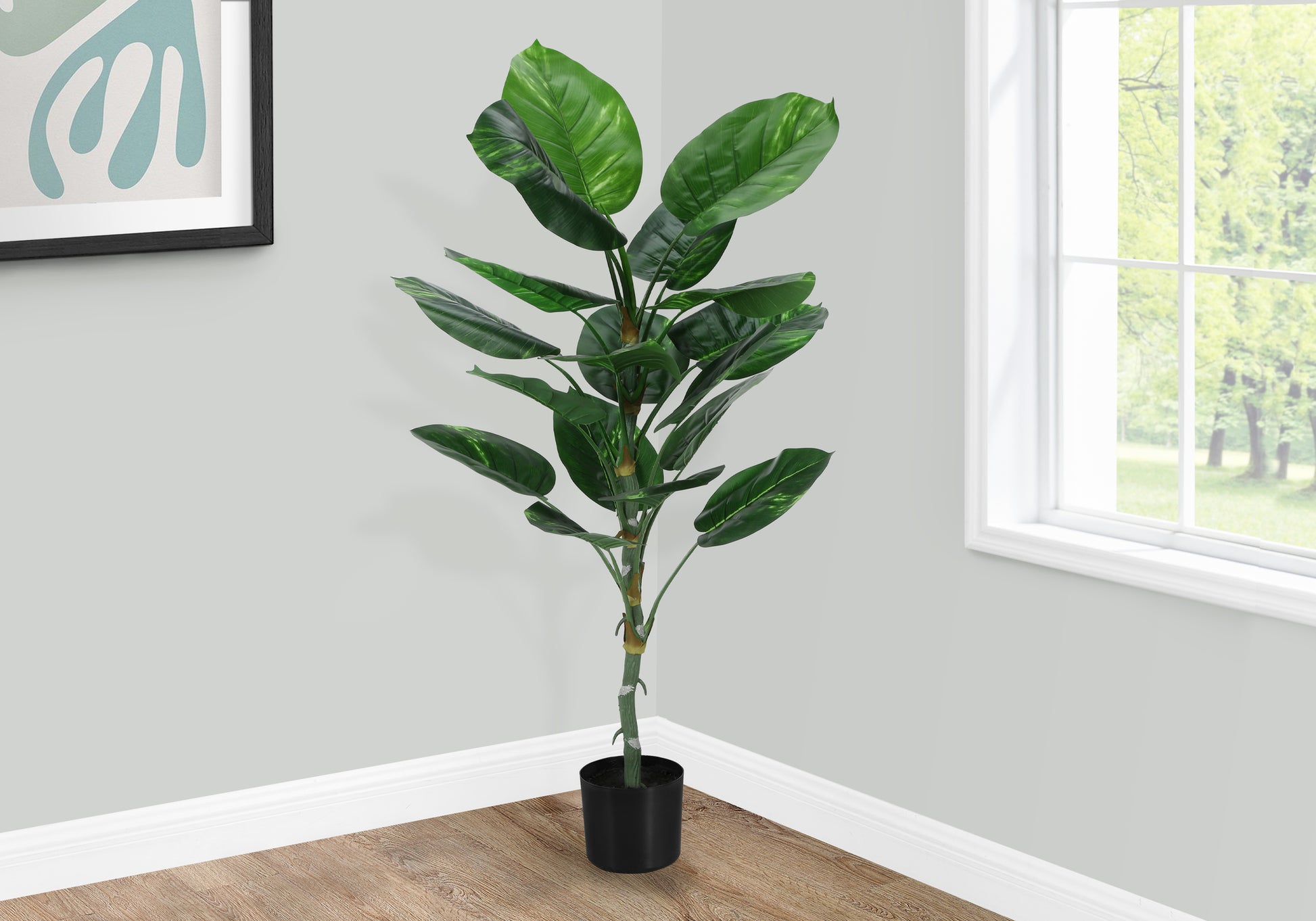 artificial dieffenbachia plants Artificial Plant, 54" Tall, Dieffenbachia Tree, Indoor, Faux, Fake, Floor, Greenery, Potted, Real Touch, Decorative, Green Leaves, Black Pot Green