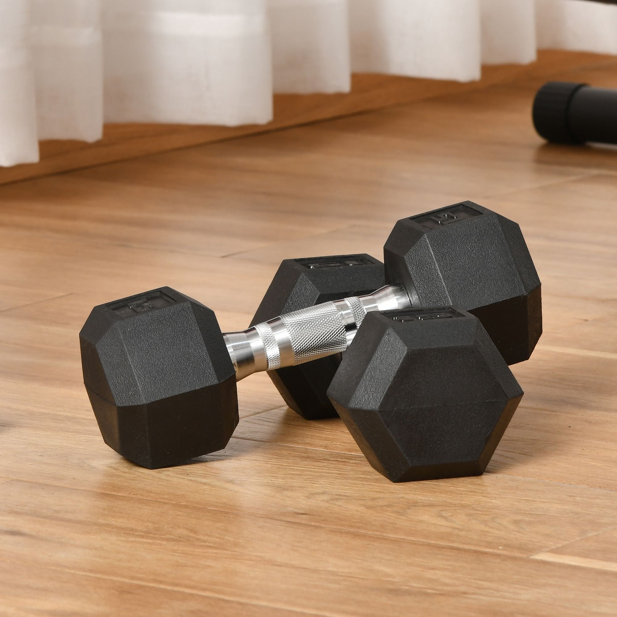 NEW (2) 15 lbs weight outlets hexagon dumbells