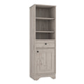 Alaskan Linen Cabinet, One Drawer, Single Door Cabinet 1 Gray 1 5 18 To 23 In 36 To 59 In Bathroom Freestanding Contemporary 10 15 Inches Melamine Engineered Wood