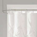 Tufted Semi Sheer Shower Curtain White Polyester