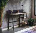 Garima Writing Desk, Rustic Oak & Black Finish Of00321 Black Mdf Metal