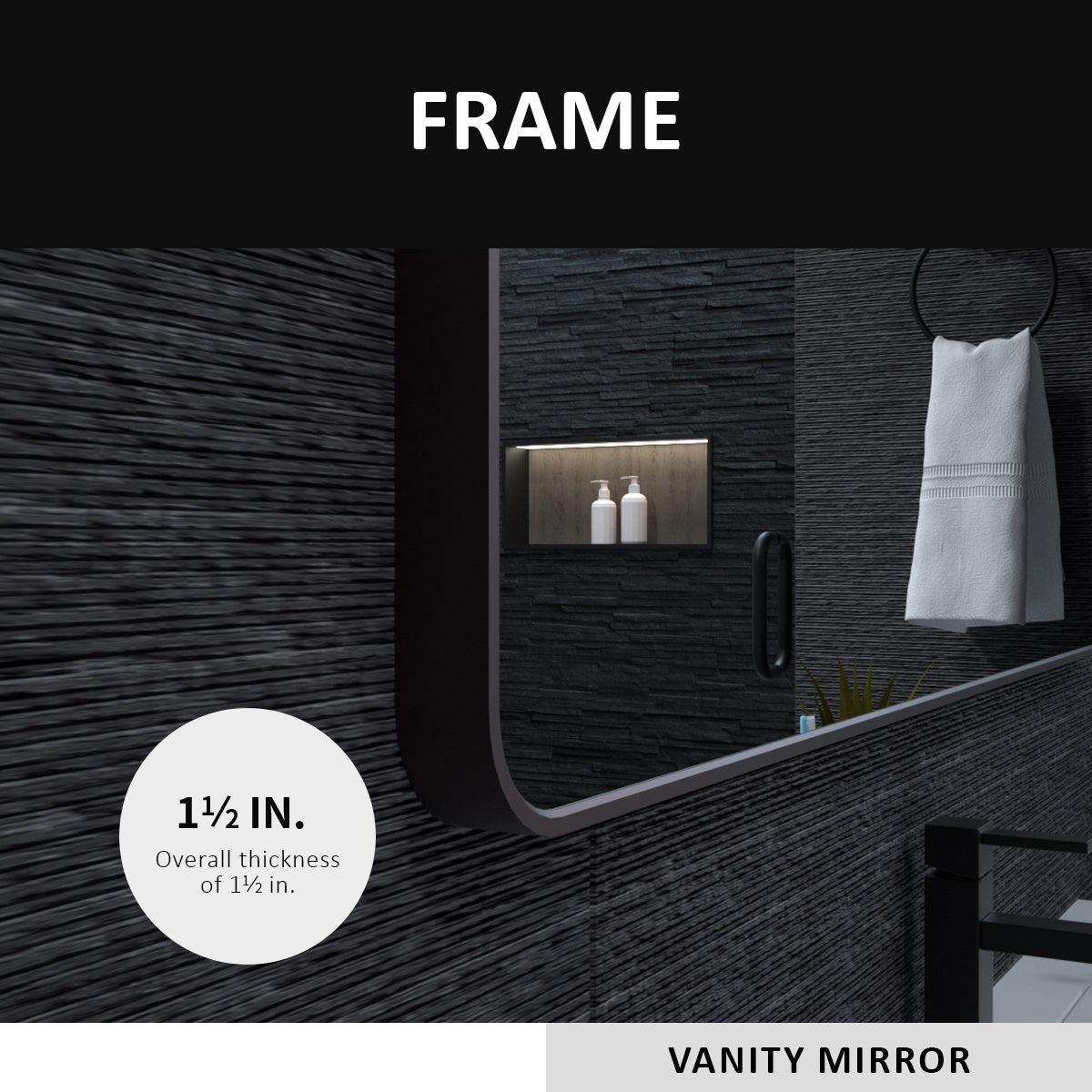 30X36 In. Aluminum Framed Rounded Rectangle Bathroom Wall Mirror, Oil Rubbed Bronze Bathroom Vanity Mirror Farmhouse, Anti Rust, Tempered Glass Mirrors, Hangs Horizontally Or Vertiy Oil Rubbed Bronze Aluminium