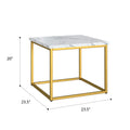 Marb White End Table White Solid Wood