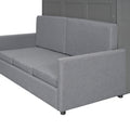 Queen Size Murphy Bed Wall Bed With Cushion,Gray Queen Gray Mdf Lvl