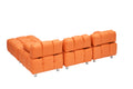 123 Orange Polyester Blend 3 Seat