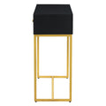 Modern Sleek Console Table Two Drawers With Stripe Design For Living Room And Entryway Black Black Mdf