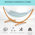 Outsunny 10.6' Wooden Hammock Stand Universal Garden Picnic Camp Accessories, 264Lbs, Natural Natural Wood