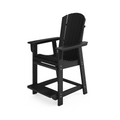 Black Adirondack Style Counter Chair Stylish Hdpe Poly Lumber For Dining, Patio, And Garden Comfort No Dining Set Black Weather Resistant Frame American Traditional Hdpe Hdpe