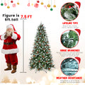 7.5Ft Pe Pvc Spray White Christmas Tree Green Polyvinyl Chloride