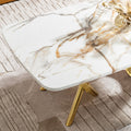 Gold Stainless Steel Marble Pattern Coffee Table 50.78