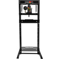 Steel H Frame Hydraulic Garage Shop Floor Press With Stamping Plates, With A Pressure Gauge,12 Ton 24,000 Lb Capacity, Black Black Steel