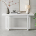 Contemporary Console Table With Wood Top, Extra Long Entryway Table For Entryway, Hallway, Living Room, Foyer, Corridor White Solid Wood Mdf