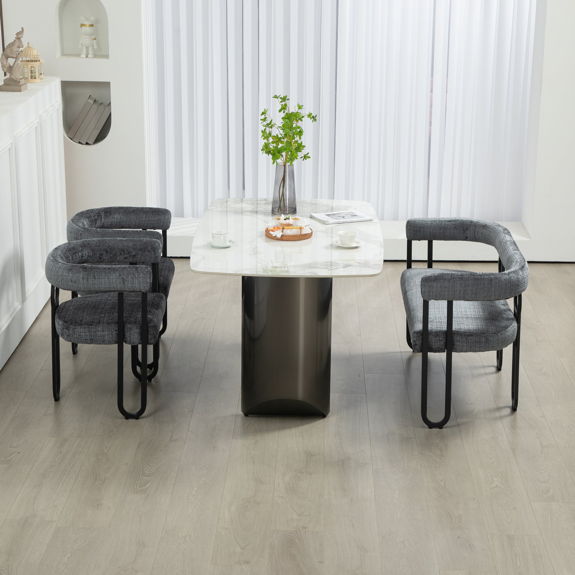 Coolmore Modern Loveseat 2 Seater Sofa Chenille Fabric Couch With Arms And Metal Legs For Living Room, Home Office, Studio Gray Chenille Gray Primary Living Space Soft Foam Chenille