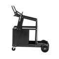 2 Tier 4 Drawers Welding Cart, Welder Cart With 265Lbs Static Weight Capacity, 360 Swivel Wheels, Tank Storage Safety Chains, Heavy Duty Rolling For Mig Welder And Plasma Cutter Black Metal