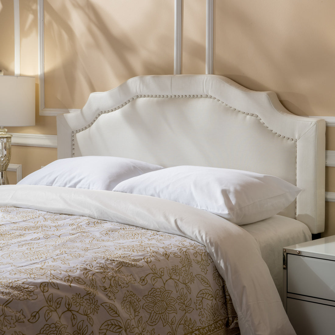 Broxton Headboard Queen Ivory Fabric