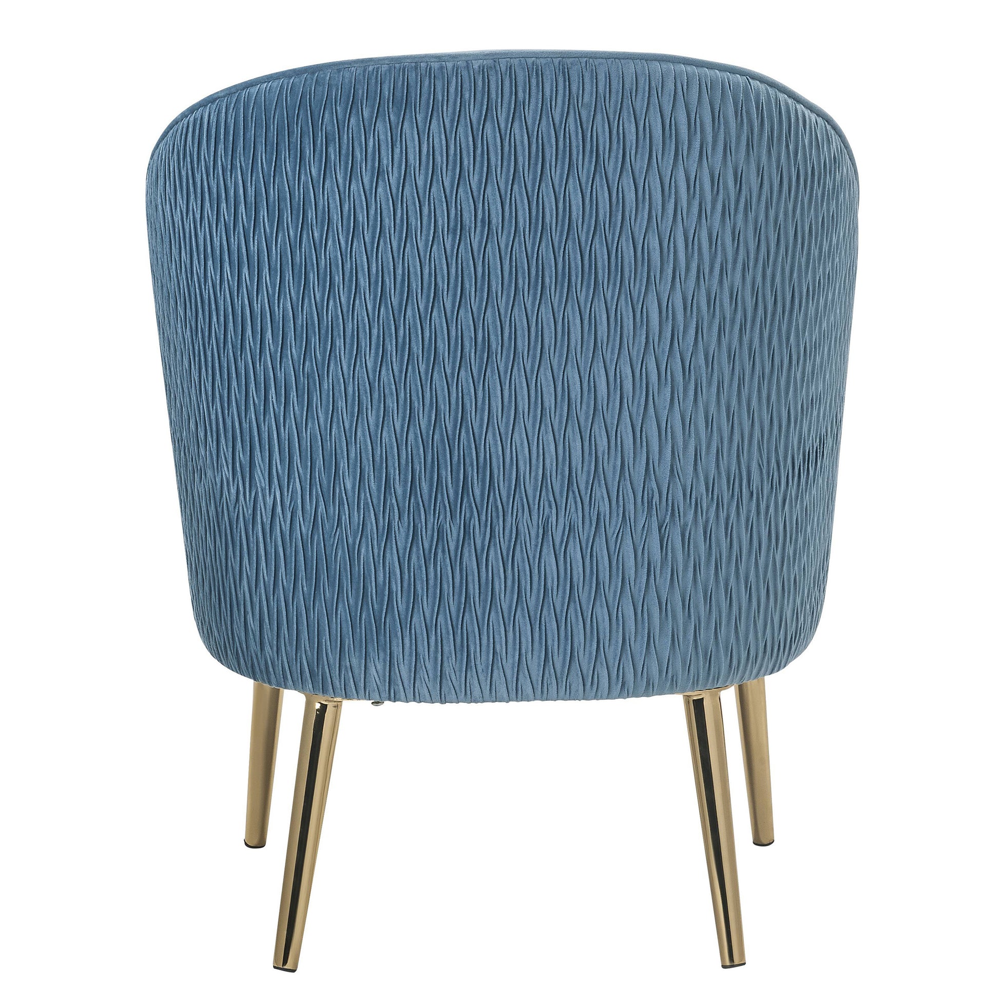 Blue And Gold Flared Arm Barrel Chair Blue Gold Primary Living Space Fabric Metal