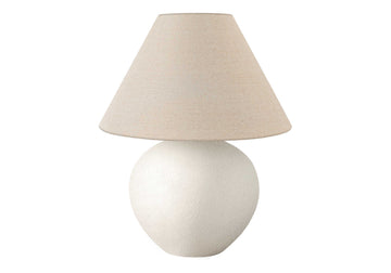 Lighting, 16"H, Table Lamp, Cream Shade, Cream Ceramic, Contemporary Cream Ceramic