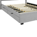 Full Size Upholstered Platform Bed With Led Frame, With Twin Size Trundle And 2 Drawers, Teddy Fleece, Gray Gray Fleece