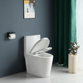 One Piece Toilet, 1.1 1.60 Gpf Water Efficient Dual Flush Elongated Comfort Height Floor Mounted, Standard Size Toilet With Soft Closing Seat Included, Glossy White 24T01 Gw Gloss White Ceramic