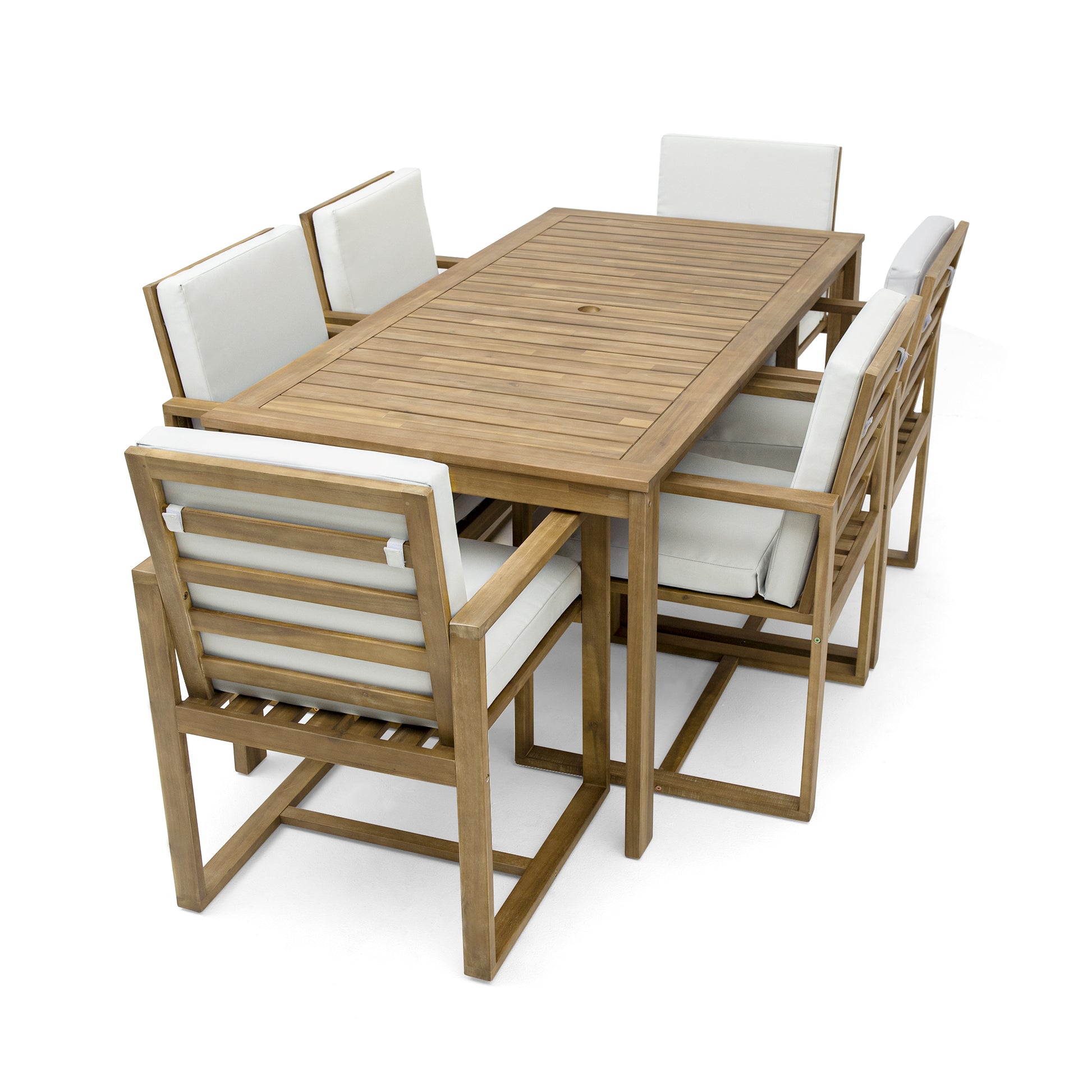 Patio Dining Set Outdoor Dining Table and Chair Set yes-light teak-weather resistant frame-water