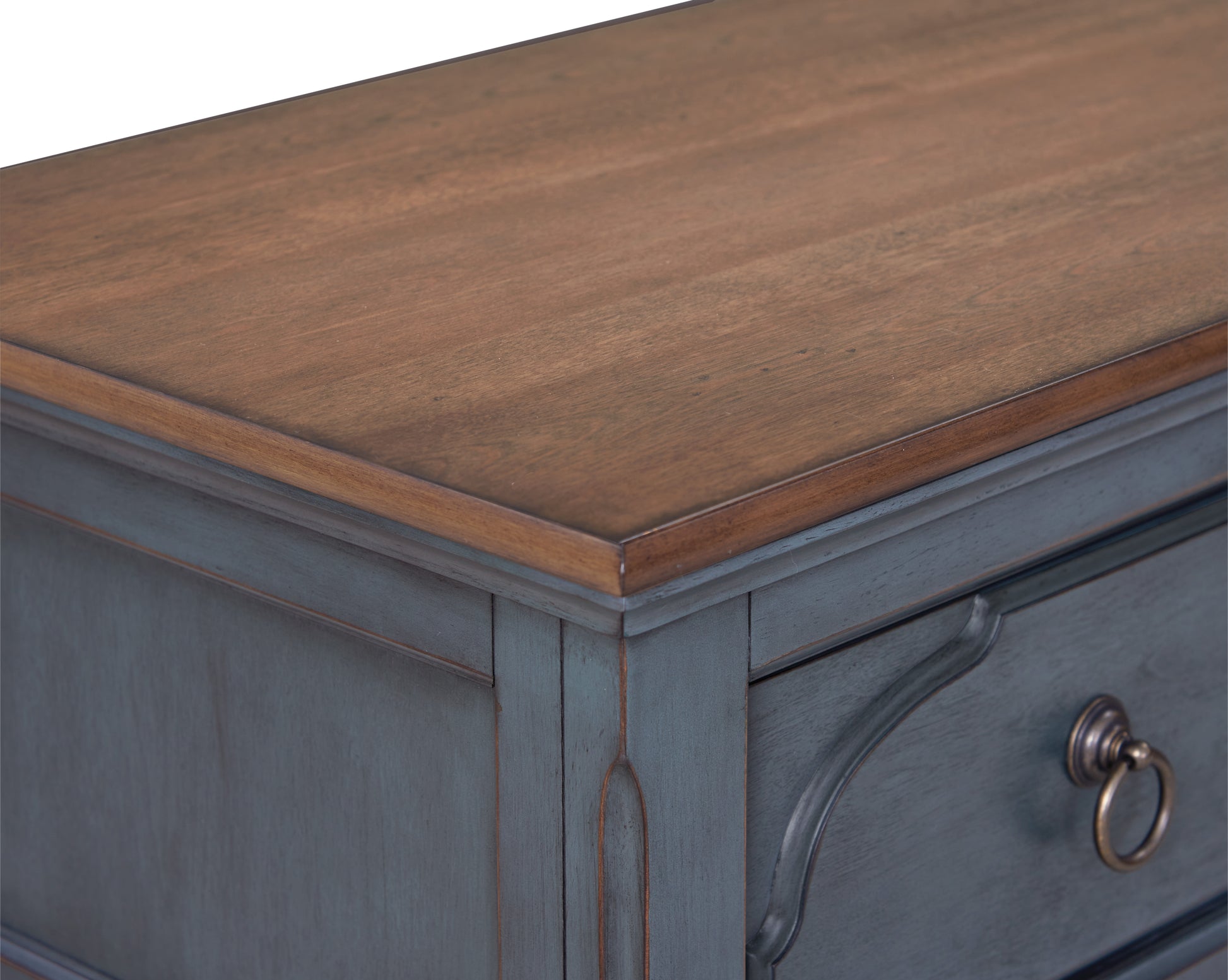 Americana Chest, No Assembly Required, Corduroy Blue Finish Blue Rubberwood Rubber Wood