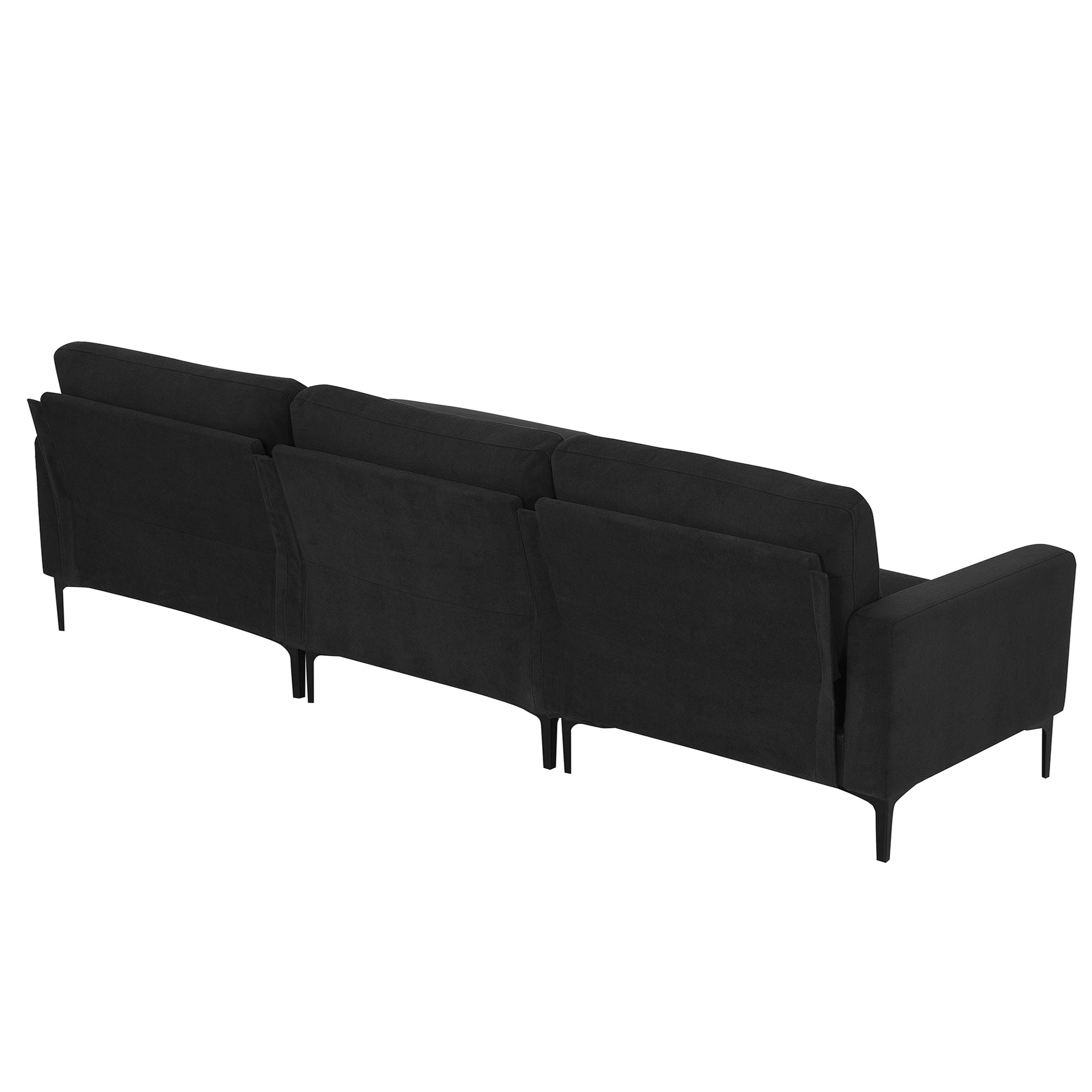 103.5*59" Modern L Shaped Sectional Sofa, 4 Seat Velvet Fabric Couch Set With Convertible Ottoman,Freely Combinable Sofa For Living Room, Apartment, Office,Apartment,2 Colors Black Velvet 4 Seat